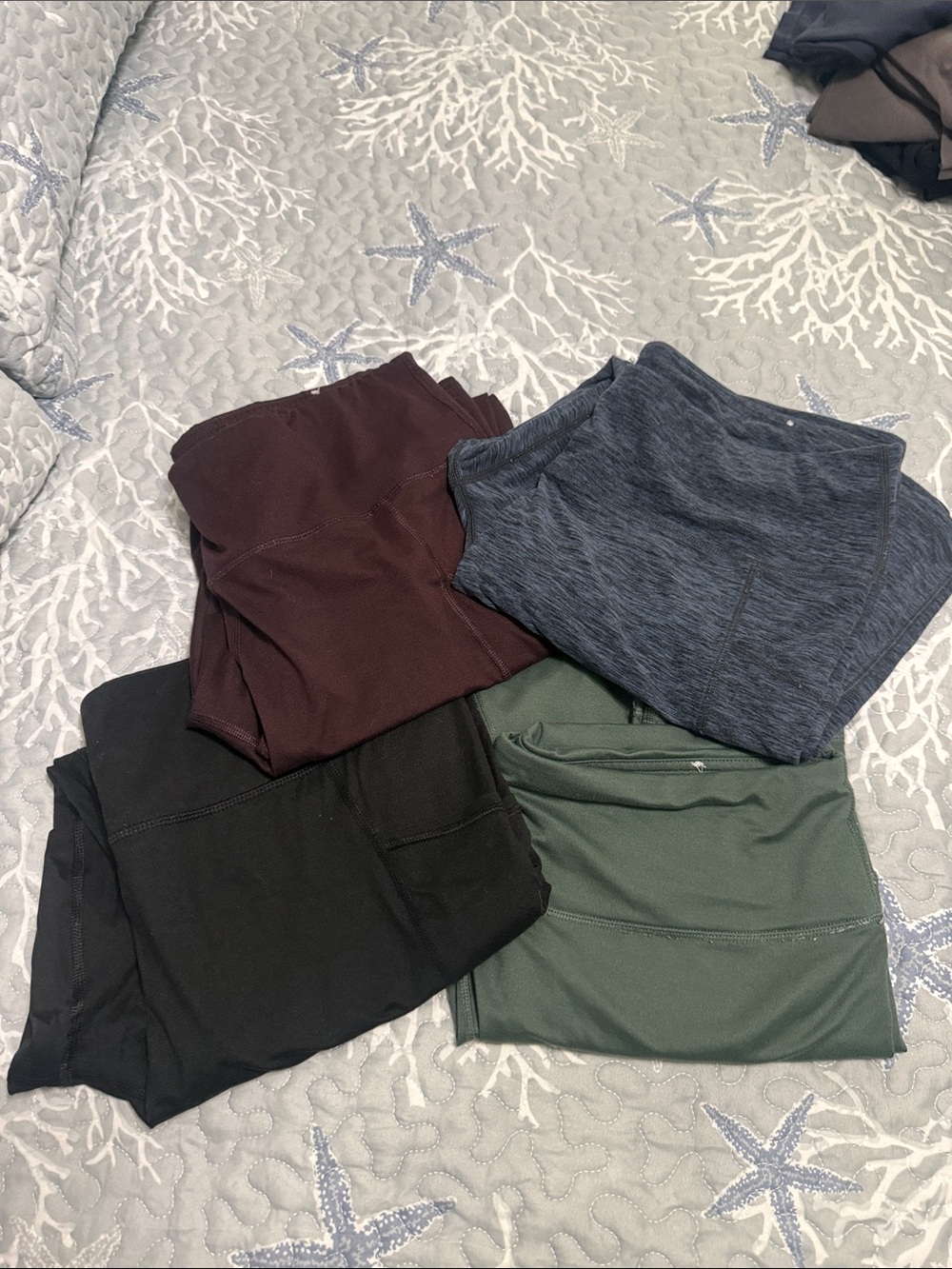 Maurices Athletic Leggings Bundle in Black, Navy, Forest Green, Burgundy